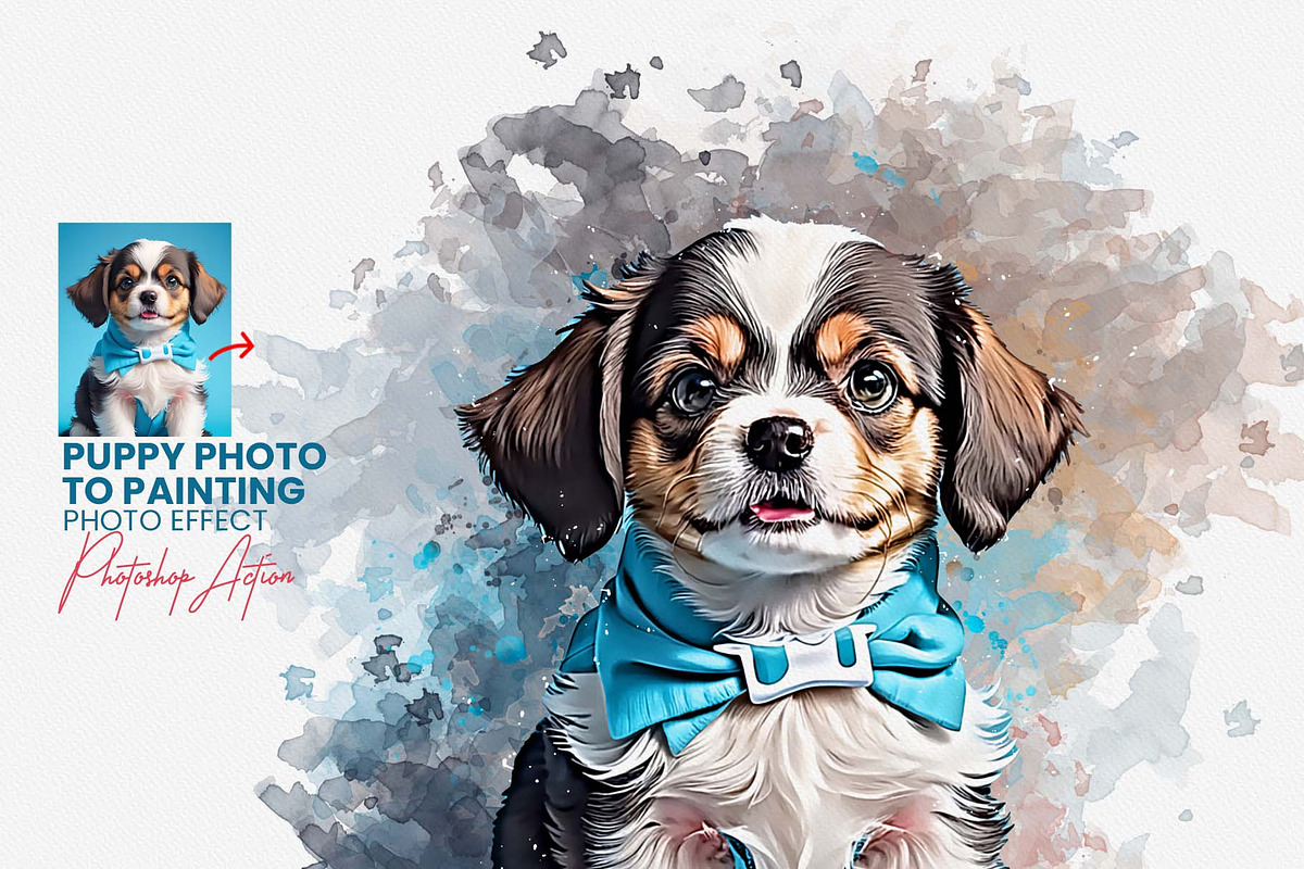 Puppy Photo to Painting Effect, an Action Add-On by MRI STUDIO (Photo 1 of 15)