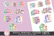 Funny Book Stickers PNG EPS, a Technology Illustration by TheBlackCatPrints (Thumbnail 2 of 2)