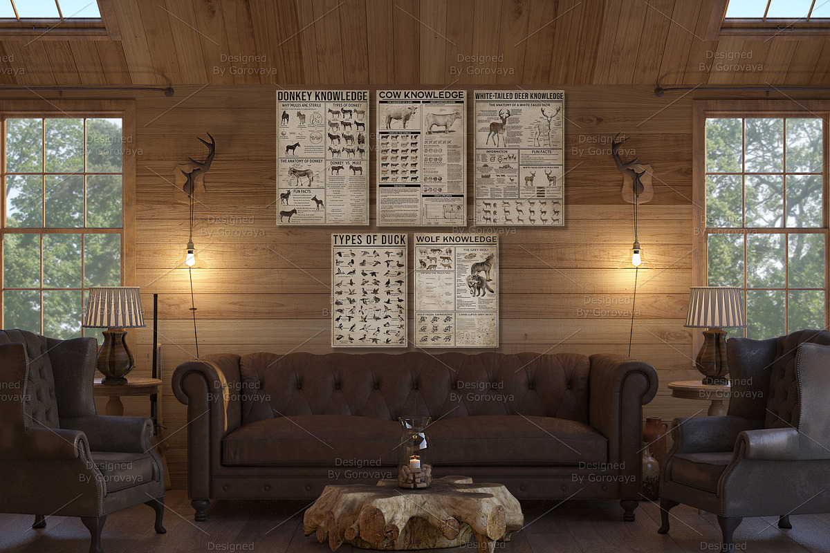 Interior Mockup, Ranch Cabin Log, a Household Mockup by Designed By Gorovaya (Photo 4 of 5)