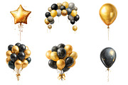 New Years Balloons Clipart, an Illustration by Designworld (Thumbnail 3 of 5)