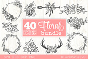 Floral frames SVG bundle 40 designs, an Illustration by BlackCatsMedia (Thumbnail 2 of 4)