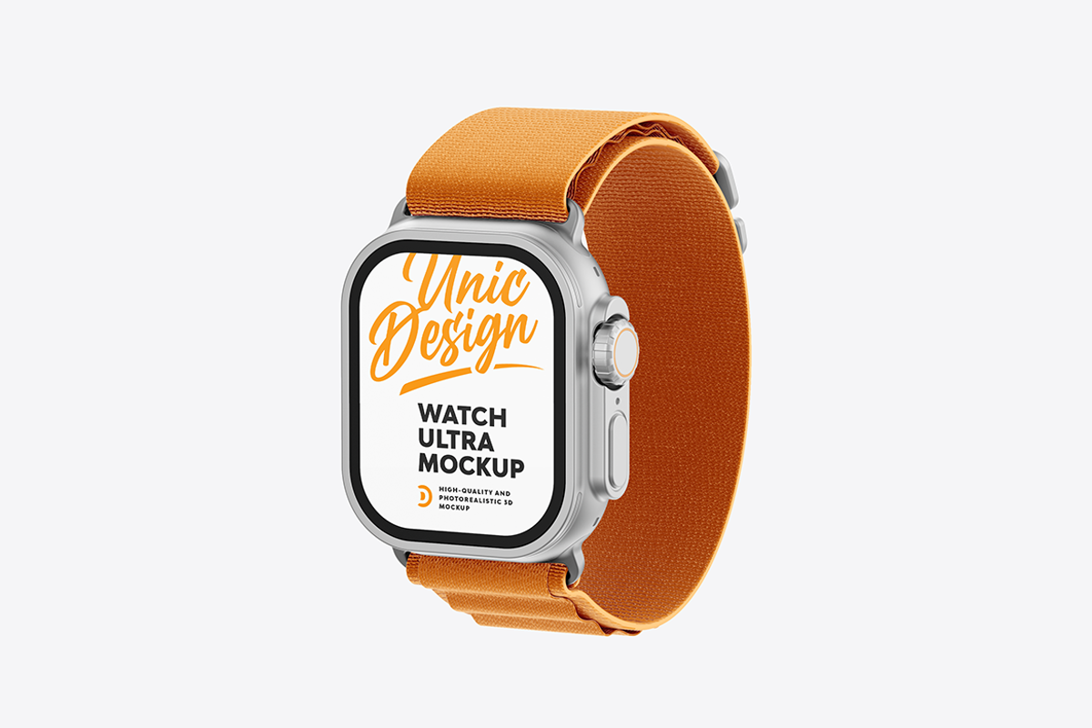 Watch Ultra Mockup, a Wearable Device Mockup by UnicDesign (Photo 5 of 7)