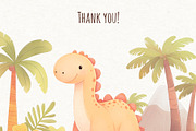 Cute Dinosaur Watercolor Clipart PNG, an Animal Illustration by ekossa_art (Thumbnail 5 of 5)