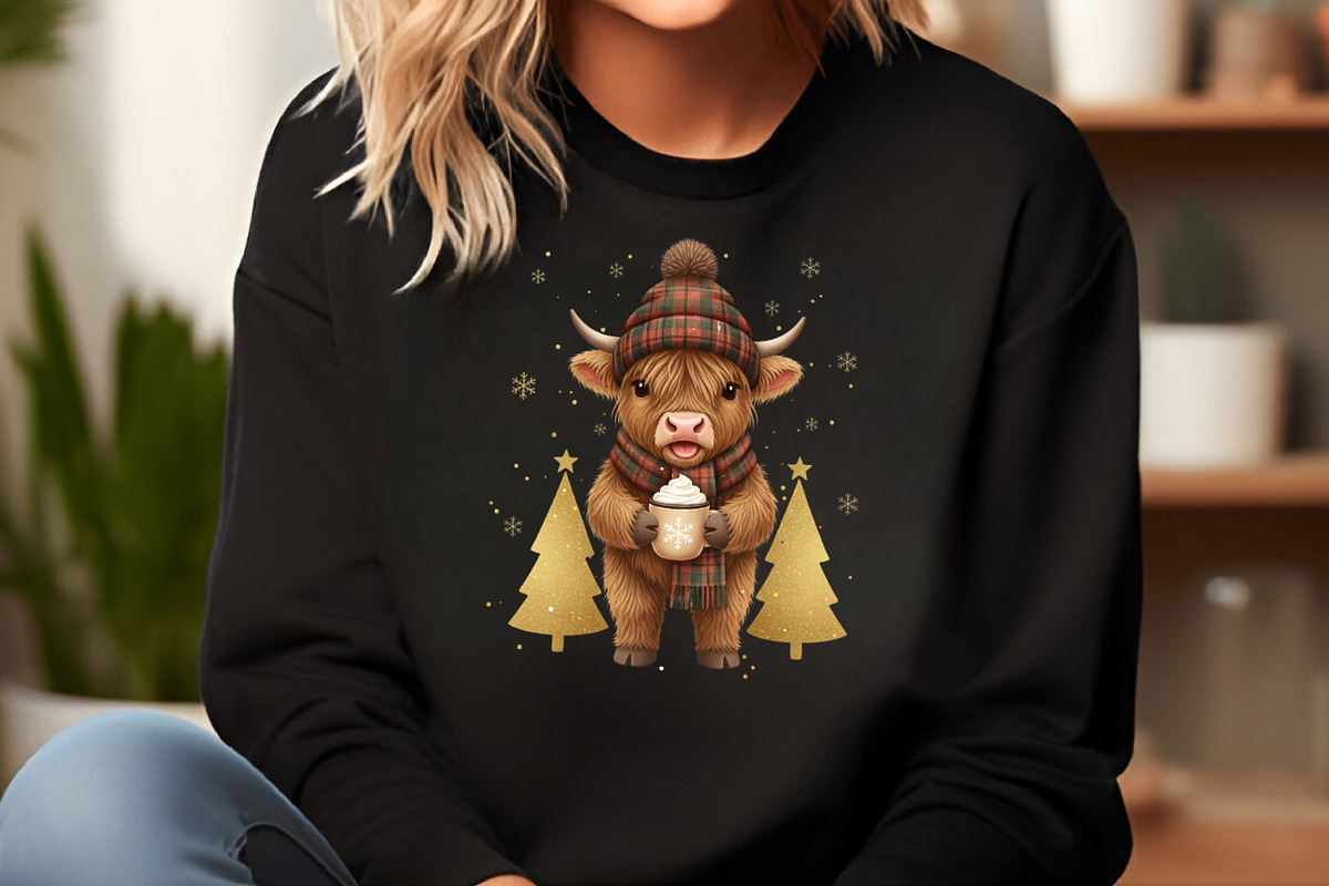 Highland Cow Christmas Winter PNG, an Illustration by Craft Nest (Photo 4 of 6)