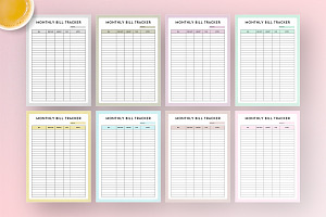 Fillable Monthly Bill Tracker Printa