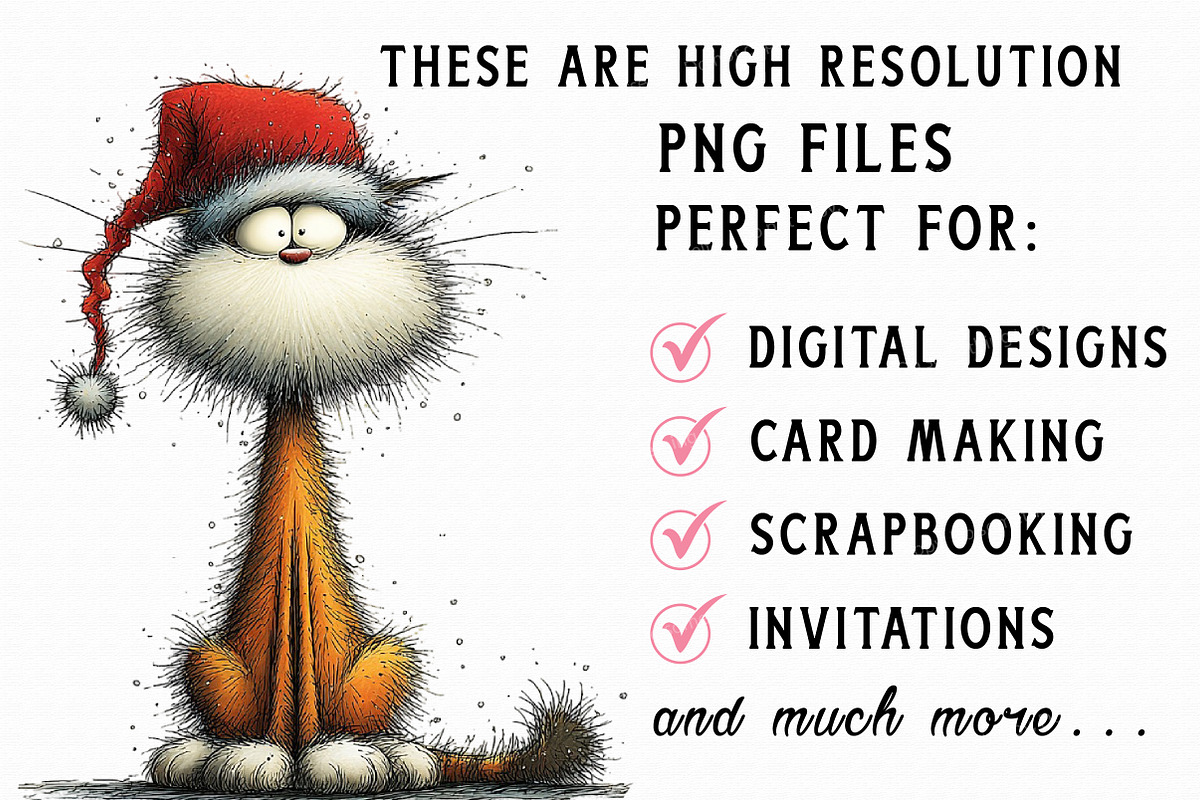 Quirky Christmas Cat Clipart, an Illustration by Libby Wishes (Photo 9 of 9)