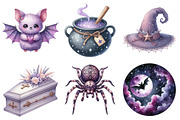 Watercolor Lavender Halloween Clipar, an Animal Illustration by Daily.Designs (Thumbnail 5 of 5)