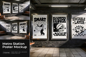 Metro Station Poster Mockup, a Mockup by Pitchlook.Studio