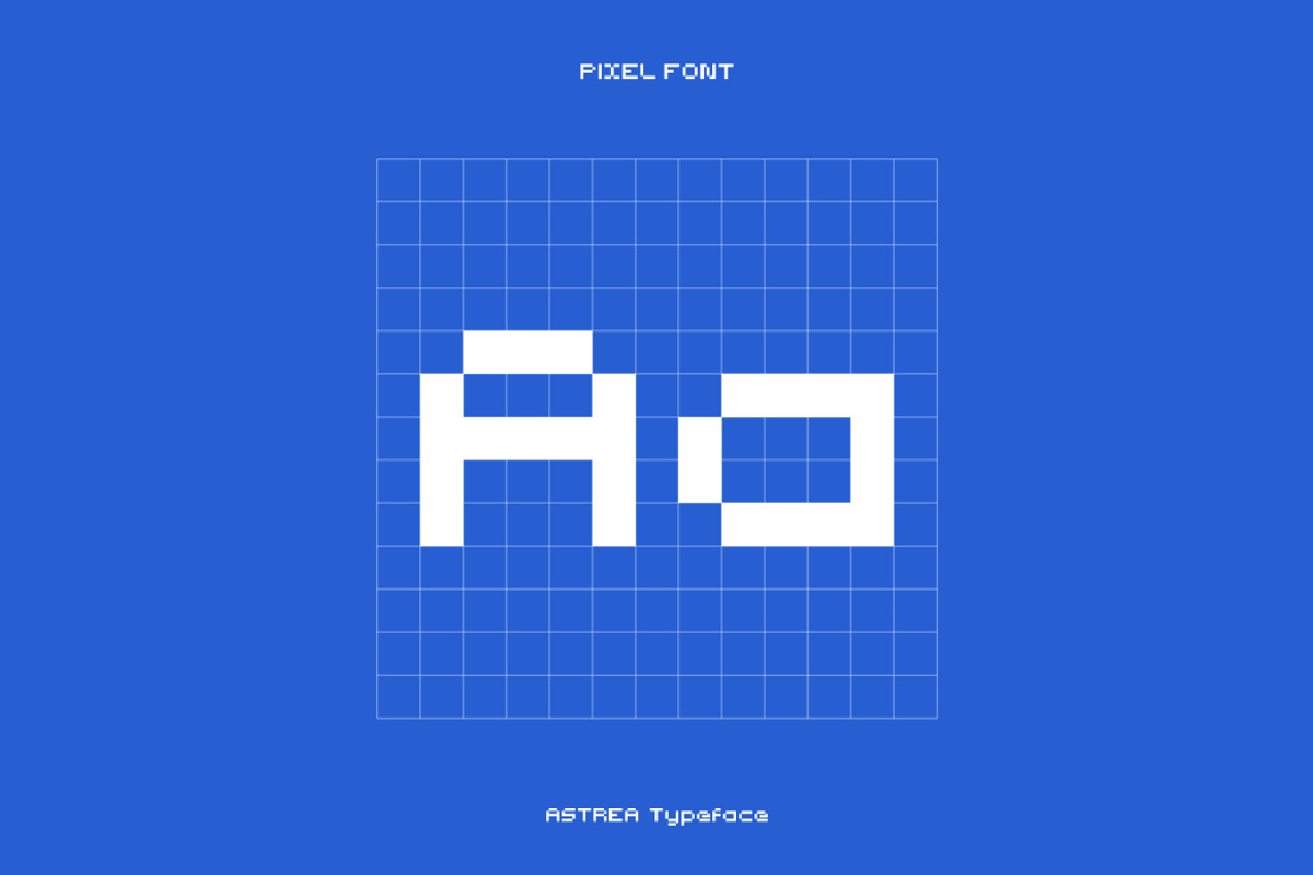 Astrea - Pixel Font | Display & Text, a Sans Serif Font by Studio Siv (Photo 2 of 8)