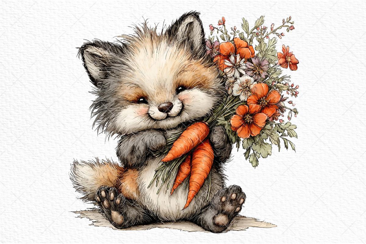 Whimsical Spring Fox Clipart Png, an Illustration by Craft Nest (Photo 11 of 11)