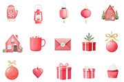 Festive Red Christmas Watercolor, an Illustration by Designworld (Thumbnail 3 of 5)