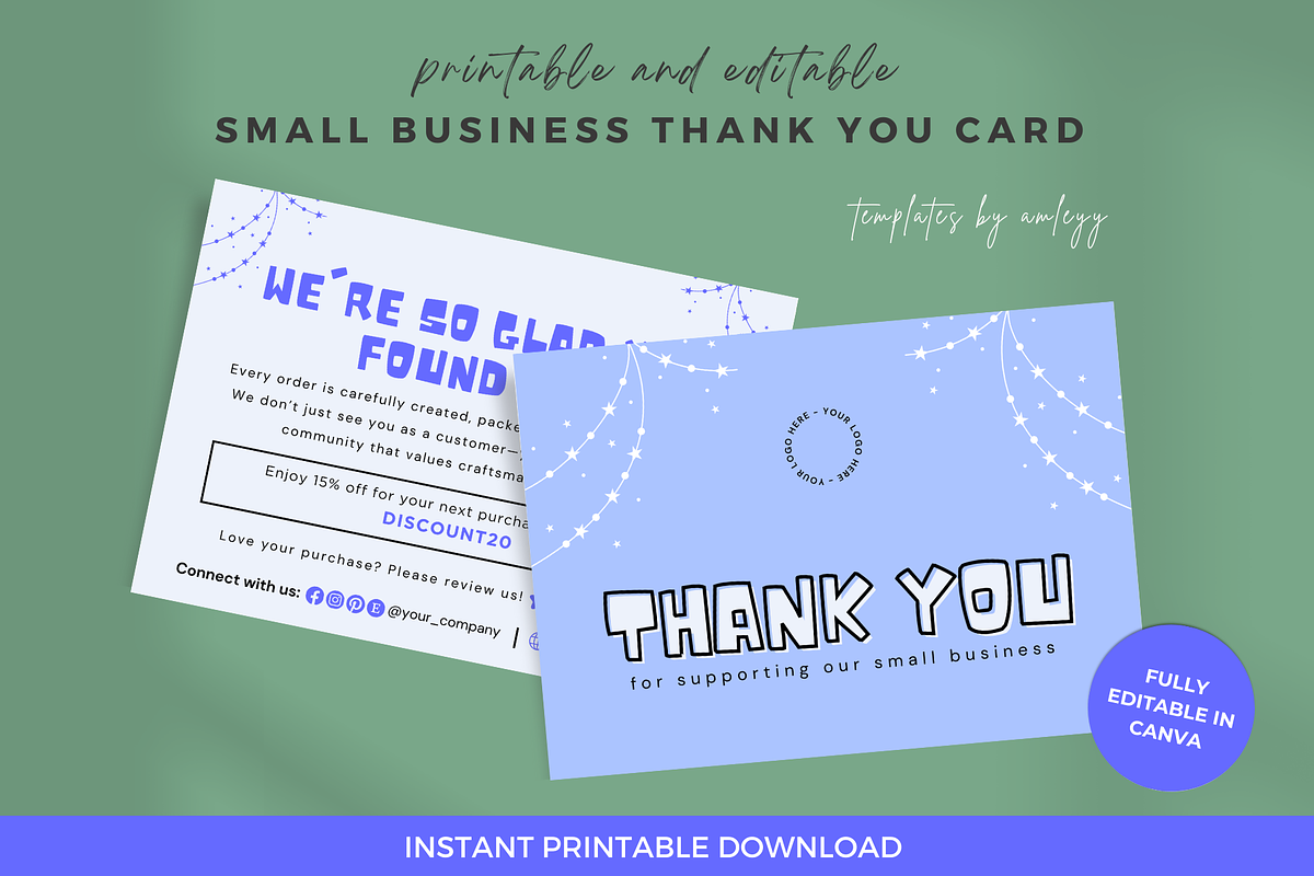 Small Business Thank You Card, a Card Template by Elegant_Studio44 (Photo 1 of 5)