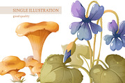 Mushrooms & flowers, a Texture Illustration by Izobova (Thumbnail 4 of 7)