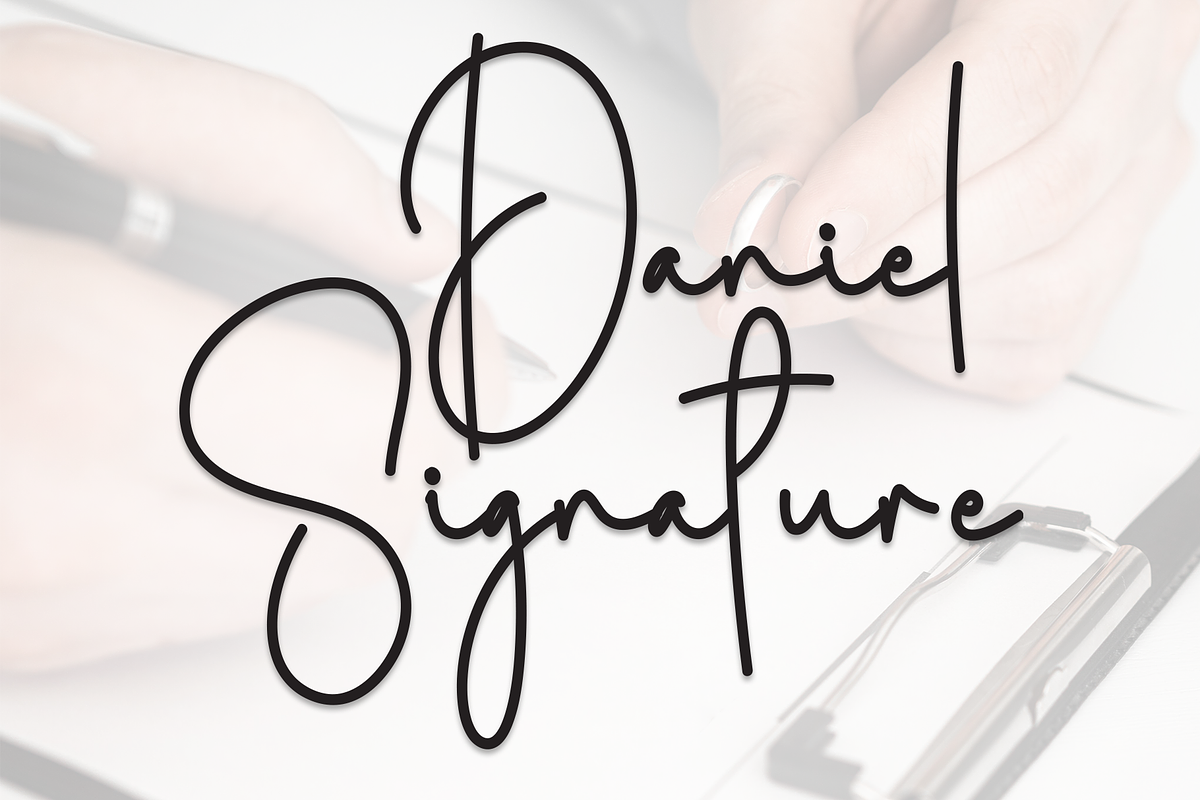 Daniel Signature | Script Font, a Handwritten Font by Scratchones (Photo 1 of 8)
