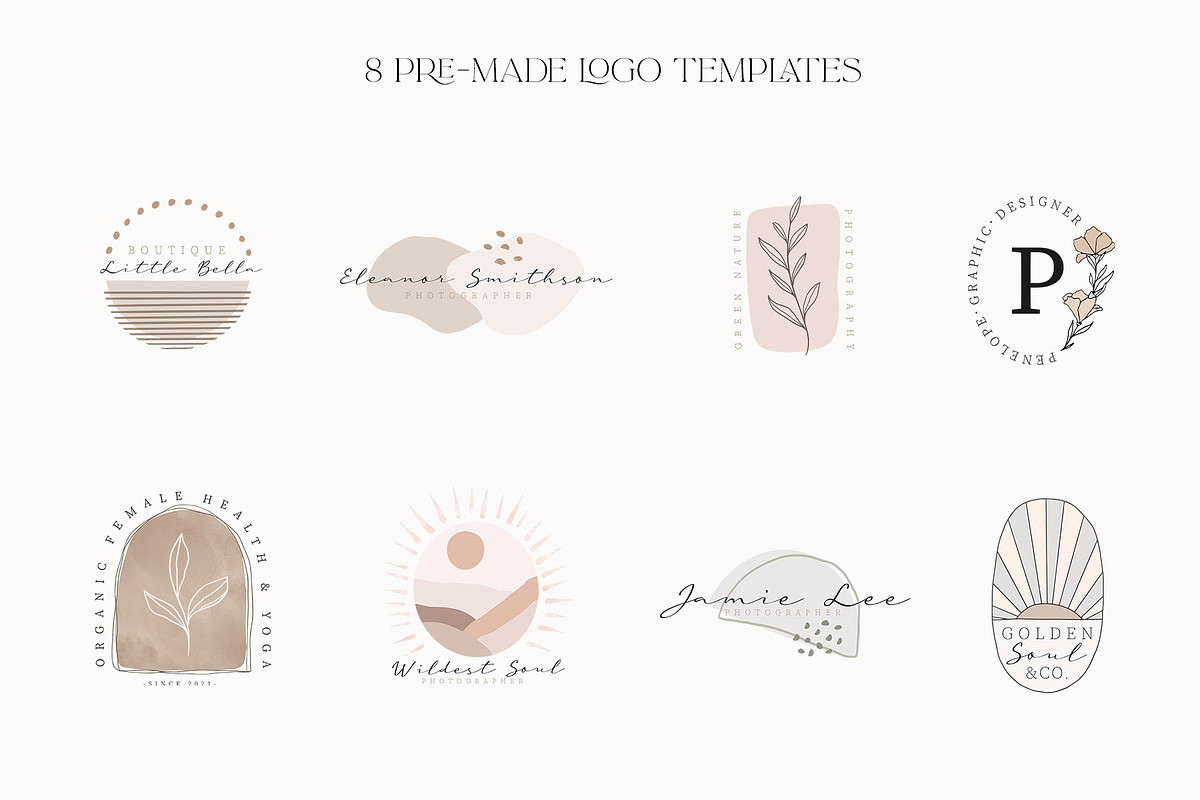 Abstract logo elements & frames, a Branding & Logo Template by Michèle Kae (Photo 9 of 10)