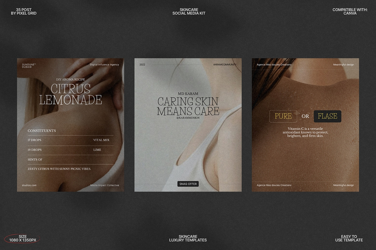 Elegant Skincare Post Templates preview 7