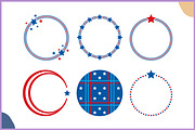 USA Patriotic Circle Frame SVG Set, a Decorative Illustration by Gfx Expert Team (Thumbnail 3 of 3)