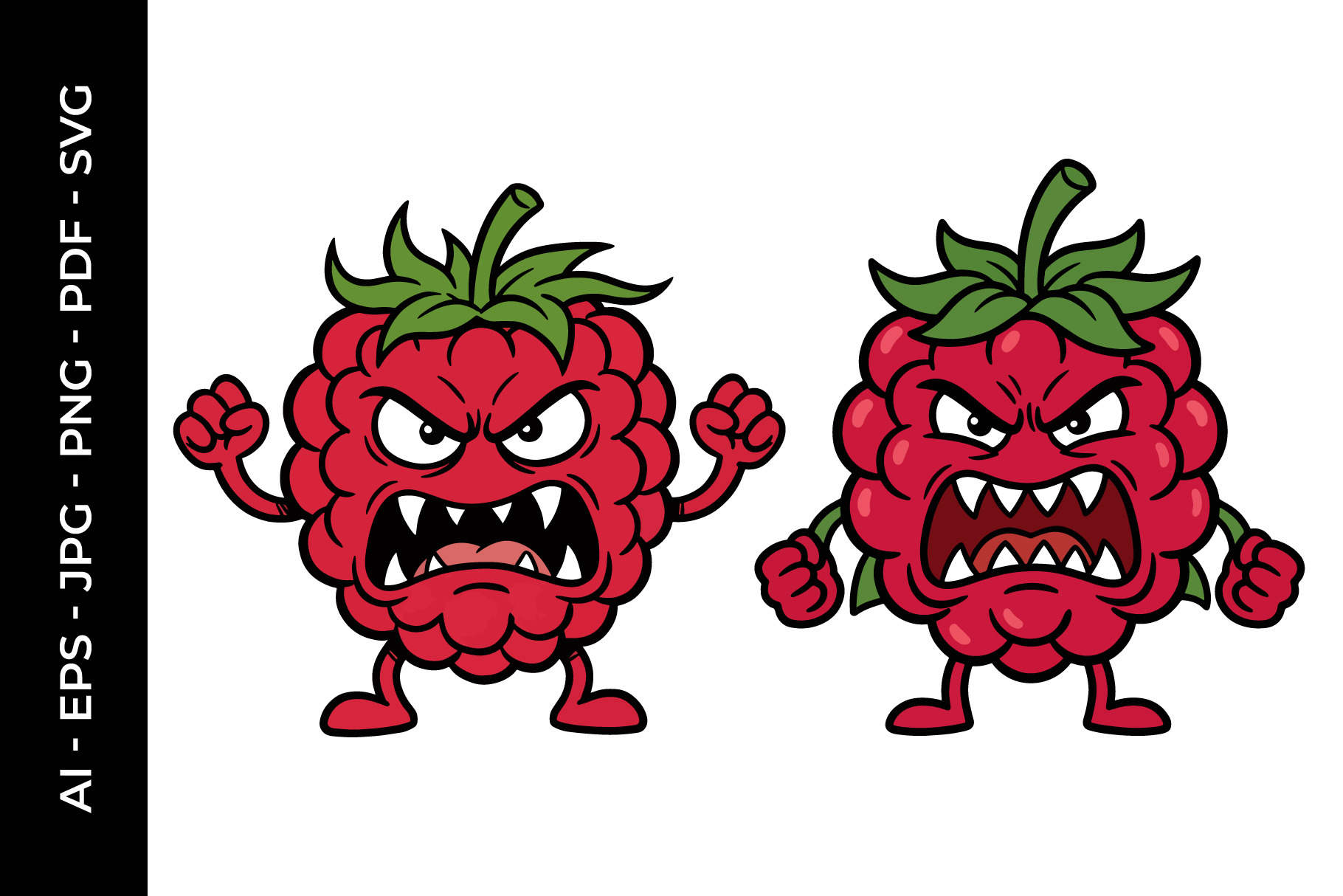 Angry cartoon raspberry illustration, a Food Illustration by ...