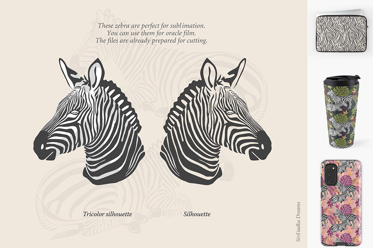 African zebras clipart, Safari Jungl, an Illustration by Siriliadka Dreams (Photo 6 of 6)