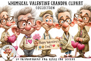 Whimsical Valentine Grandpa Clipart, an Illustration by OK Design (Thumbnail 1 of 6)