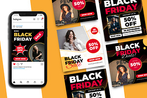Black Friday Instagram Post Template, a Social Media Template by Artnivora.Std