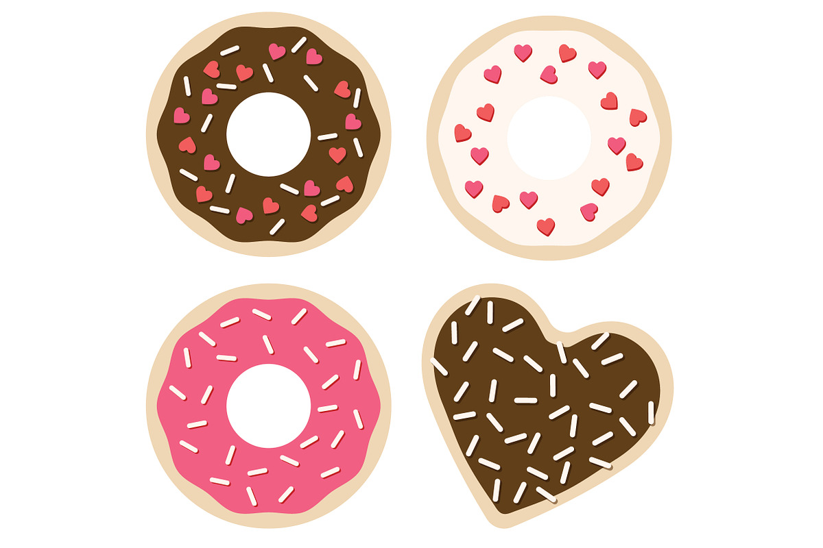 Vector Sprinkle and Heart Donuts, an Illustration by Sarah Hearts (Photo 2 of 2)
