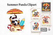 Summer Panda Clipart, a Graphic by Artnoy (Thumbnail 1 of 5)