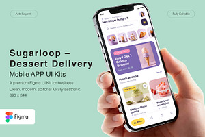 Dessert Delivery App UI Kit, an UI Kit Template by Pitchlook.Studio