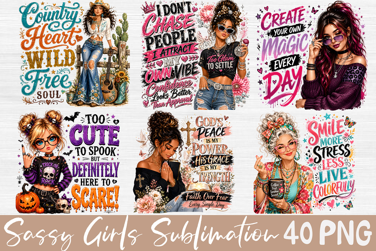 Sassy Girl Sublimation Bundle, a Seasonal Illustration by Rose Art (Photo 4 of 7)