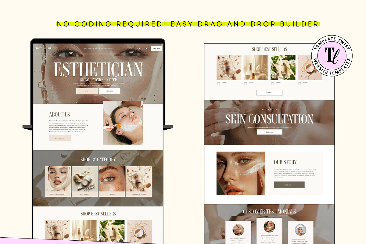 Esthetician Website Template, a Squarespace Template by Template Twist Shop (Photo 9 of 10)