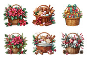 Christmas Gift Basket Clipart Bundle, an Illustration by SinaCreation (Thumbnail 3 of 7)