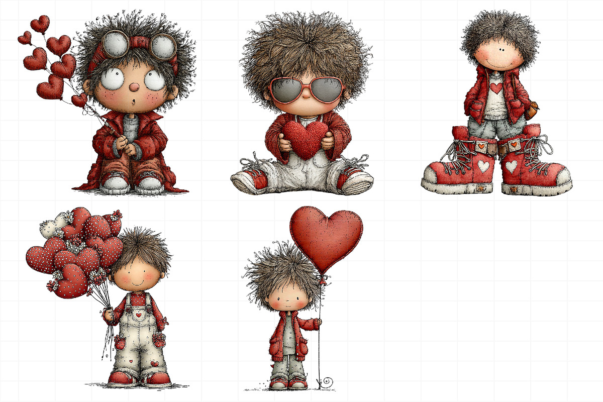 Quirky Valentine Boy Clipart, an Illustration by Daily.Designs (Photo 5 of 7)