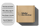 Square Kraft Mailer Box Mockup Set, a Packaging Mockup by pixelmock (Thumbnail 3 of 16)