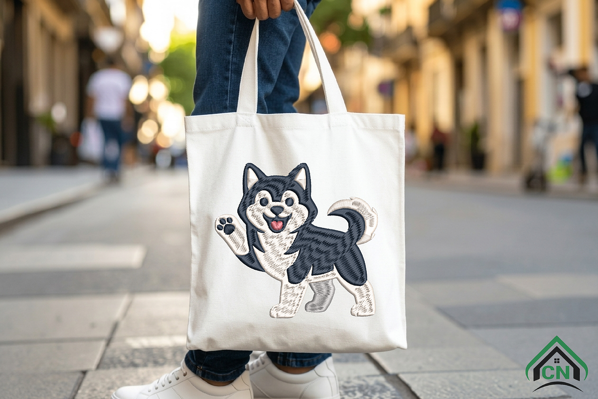 Siberian Husky Dog Embroidery, a Solid Icon by Craft Nest (Photo 6 of 6)