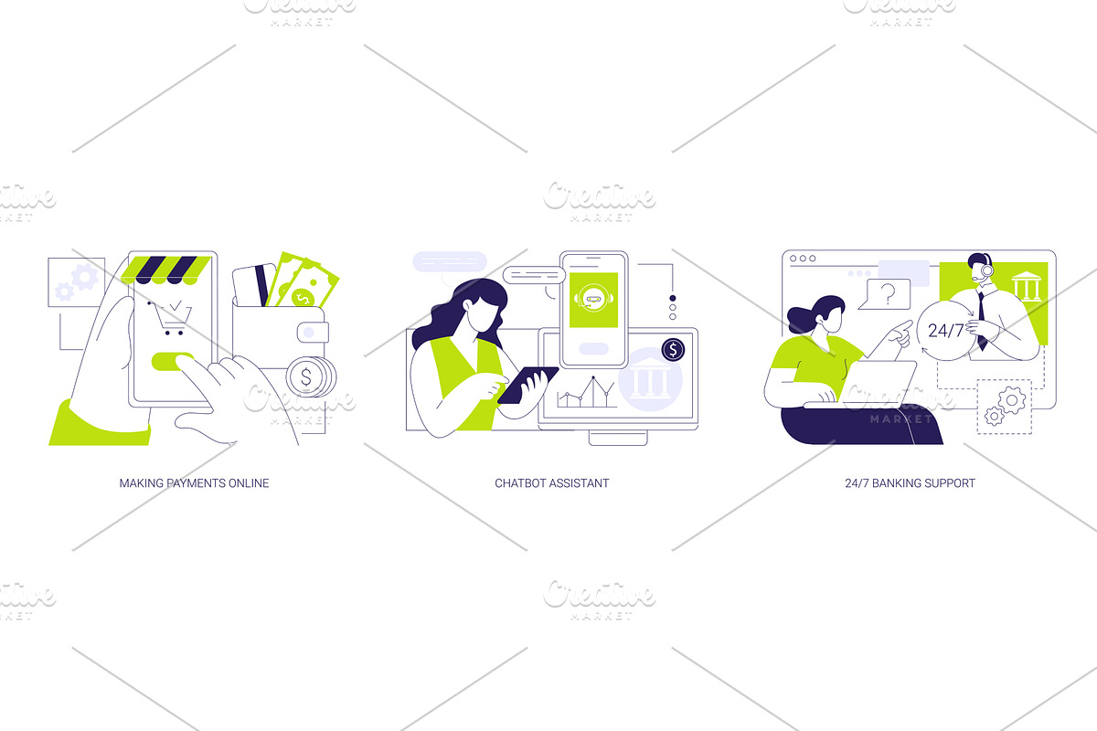 Online banking services isolated, a Finance Illustration by Visual Generation