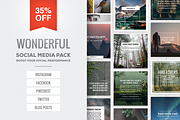 Wonderful Social Media Pack, a Social Media Template by DESIGN HQ (Thumbnail 1 of 9)