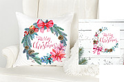 Christmas Watercolor Wreaths Clipart, an Illustration by SimpleWishesArt (Thumbnail 4 of 6)