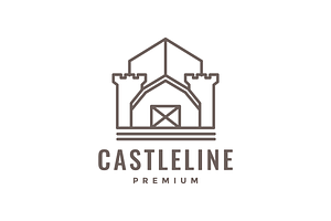 castle house minimalist logo design, a Branding & Logo Template by devastd
