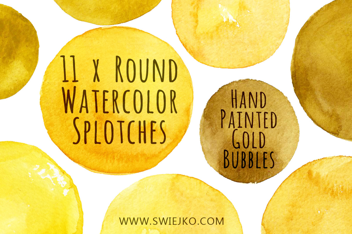 Watercolor Bubbles, Gold, an Illustration by swiejko