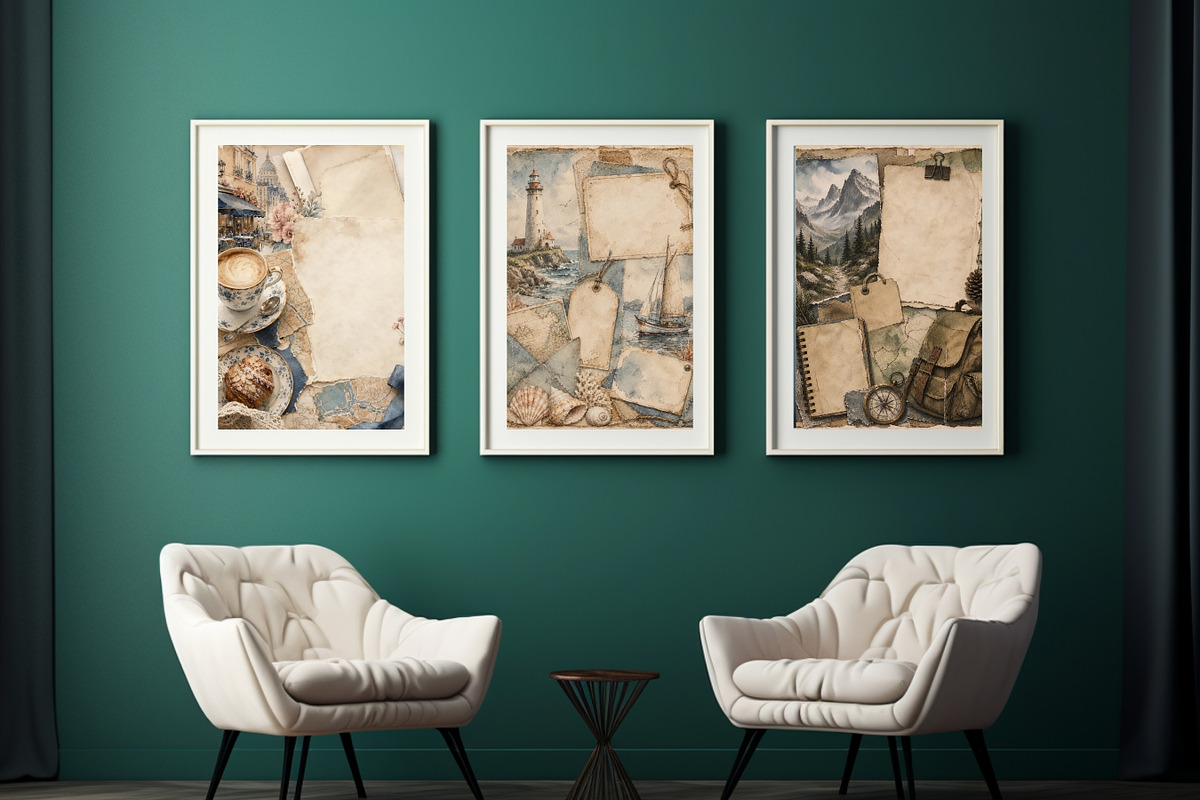Vintage Travel Junk Journal Pages, a Background Graphic by LA Design (Photo 9 of 10)