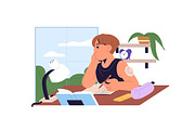 Children do homework, kids study set, an Education Illustration by PaperTrident (Thumbnail 8 of 8)