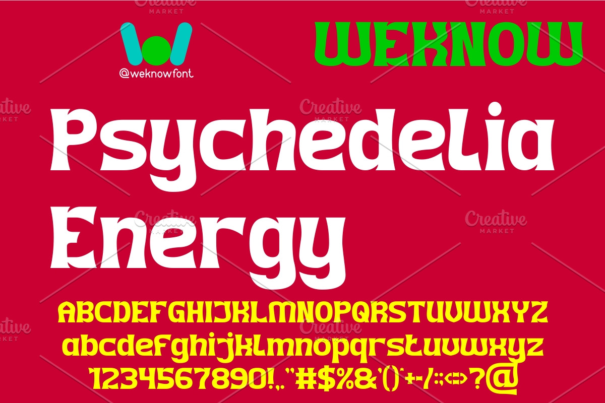 Psychedelia Energy font, a Font by weknow (Photo 1 of 8)