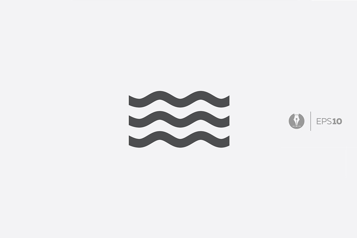 Water waves vector icon, an Icon by Flower Travelin Man
