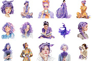 Lavender Girl Clipart PNG, an Illustration by designcity5 (Thumbnail 2 of 5)
