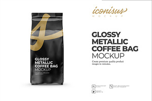 Glossy Metallic Coffee Bag Template