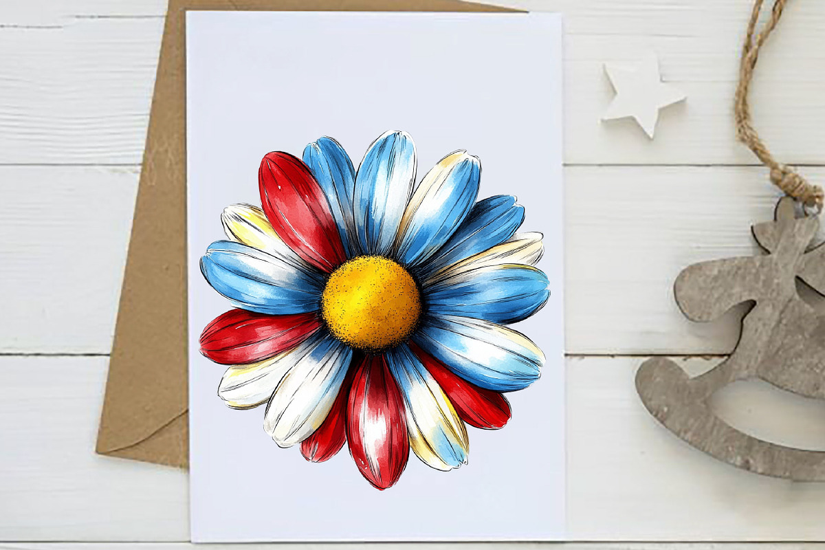 American Flag Daisy Flower 4th of, an Illustration by Designworld (Photo 6 of 9)