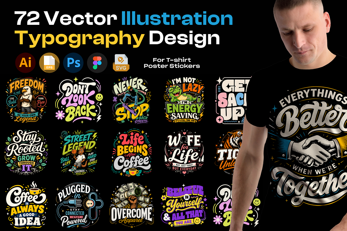 72 T-Shirt Poster Design Vector SVG, a Stationery Template by Miyaji75 (Photo 1 of 8)