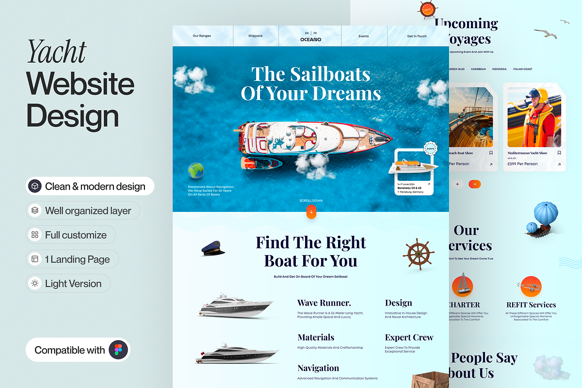 Yacht Landing Page, a Websites & App Template by sajon.co