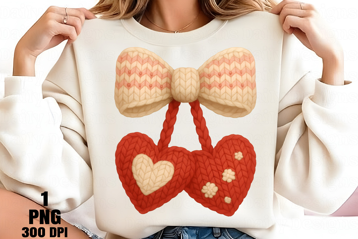Crochet Valentine Cherry PNG, an Illustration by Daily.Designs (Photo 2 of 5)