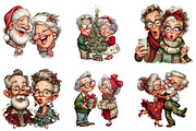 Funny Elderly Couple Christmas Party, an Illustration by Craft Nest (Thumbnail 7 of 10)